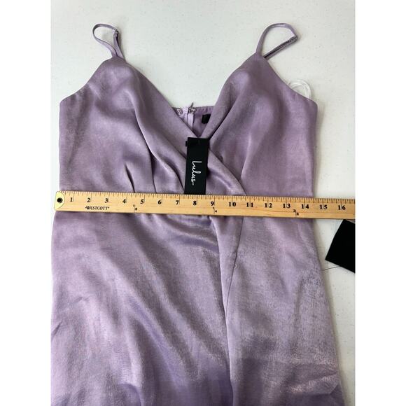 Lulus Women Wrap Maxi‎ Dress Side Slit Sleeveless Lavender Size M NWT - Picture 6 of 7